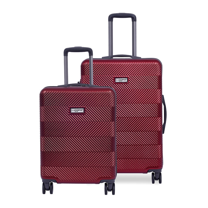 Luggero ASTRO Solid Light weight Luggage DARK-RED-M+S