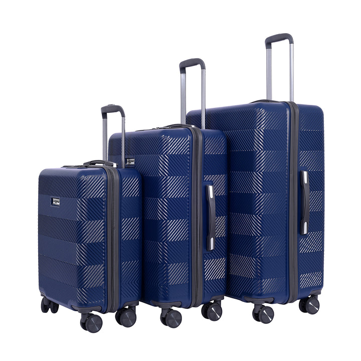 Luggero ASTRO Solid Light weight Luggage DEEP-BLUE-L+M+S