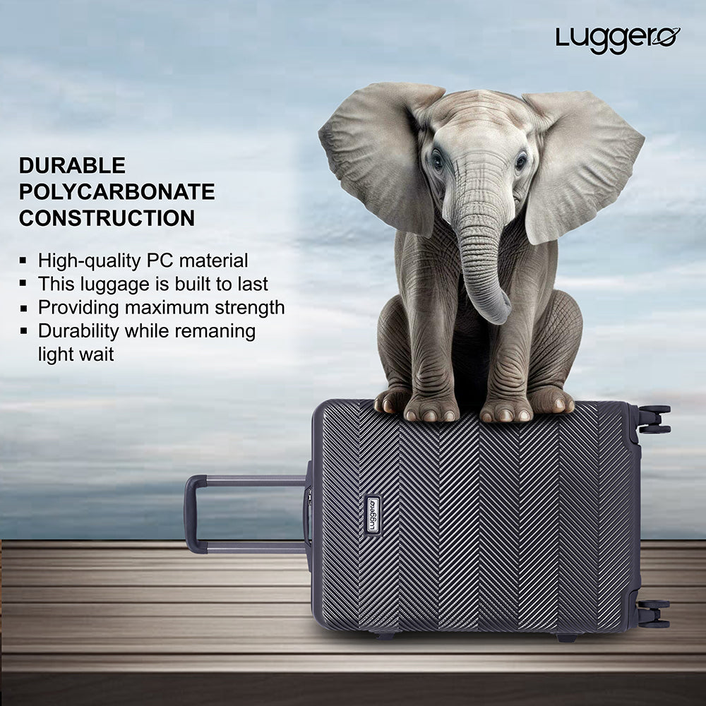 Luggero Astro Solid Light weight Luggage Grey-L+S