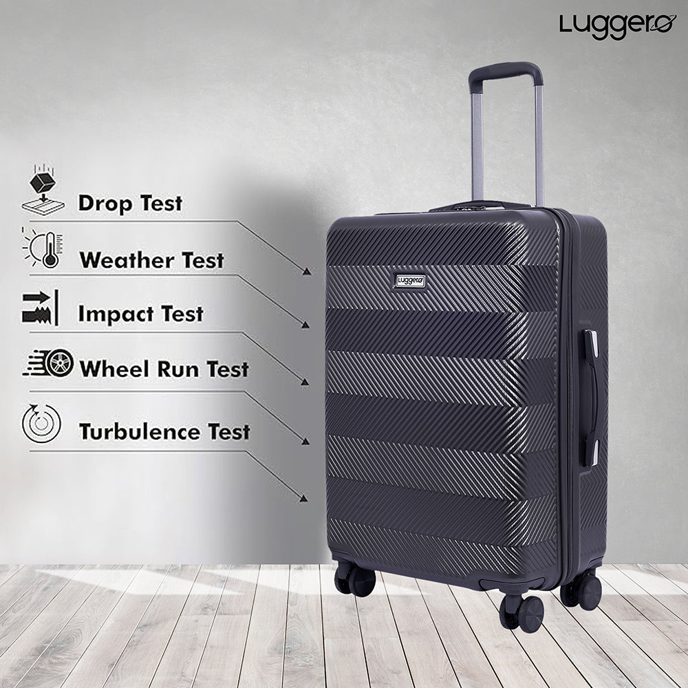 Luggero Astro Solid Light weight Luggage Grey-M+S