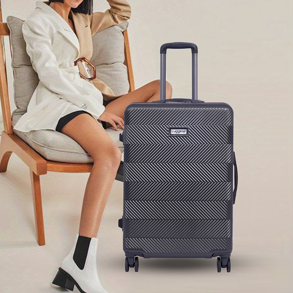 Luggero Astro Solid Light weight Luggage Grey-M+S