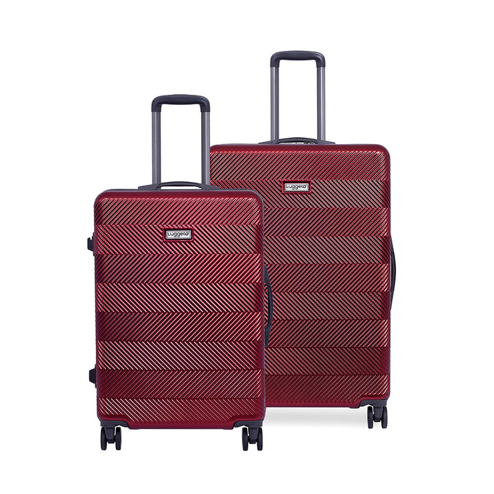 Luggero ASTRO Solid Light weight Luggage DARK-RED-L+M