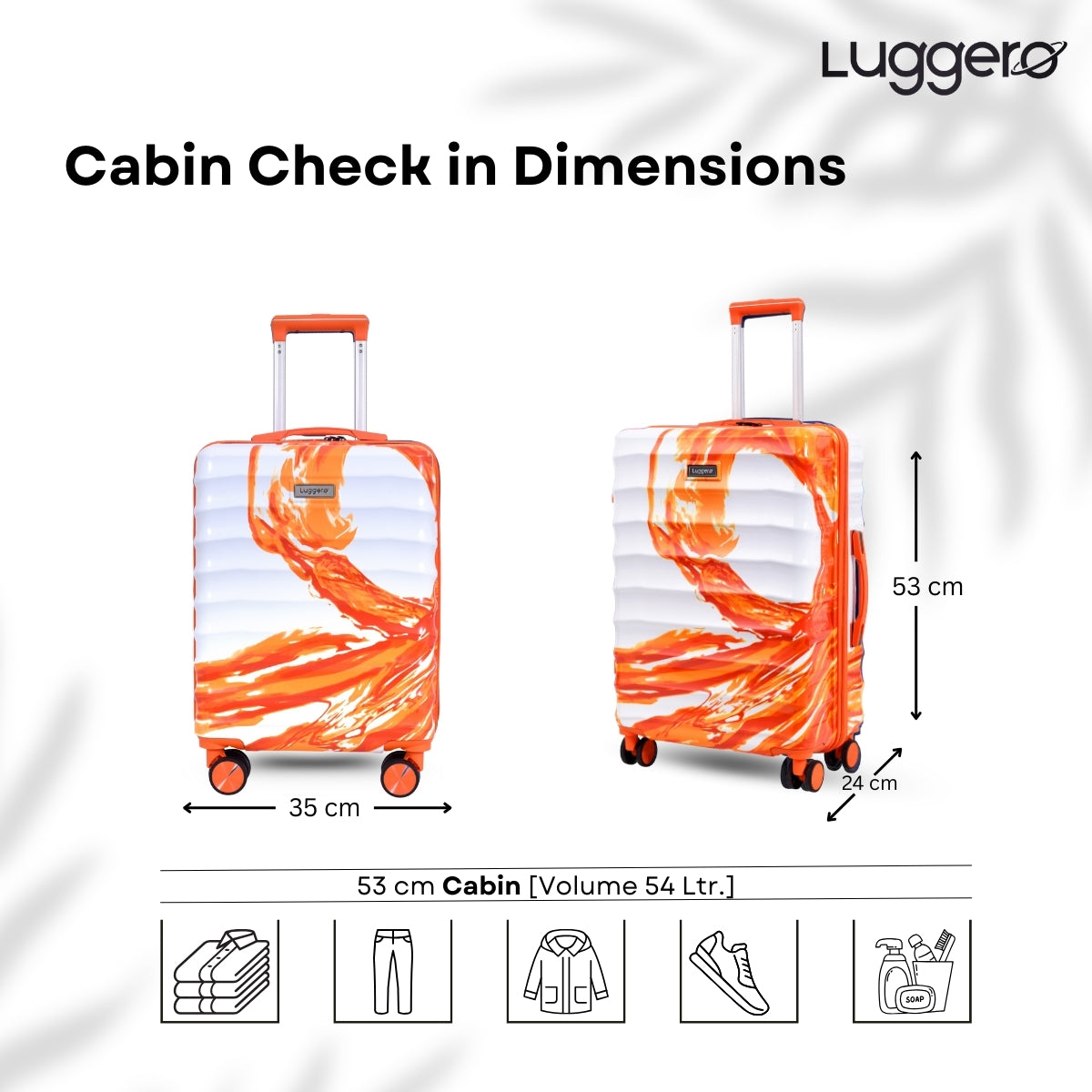 AURA ORANGE Light Weight & Durable Polycarbonate Hard Luggage