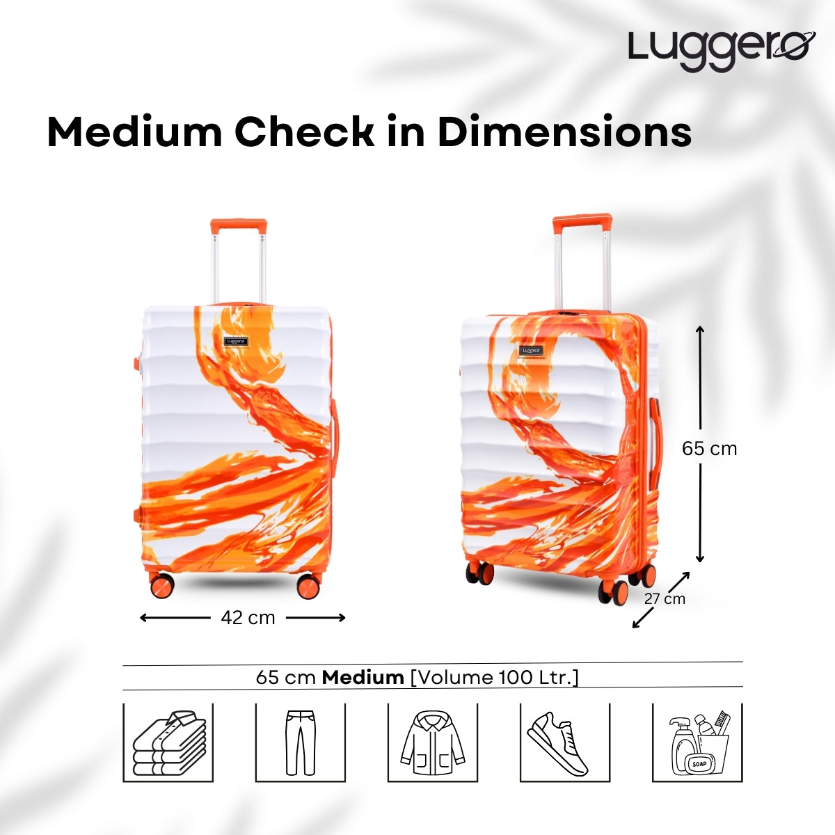 AURA ORANGE Light Weight & Durable Polycarbonate Hard Luggage