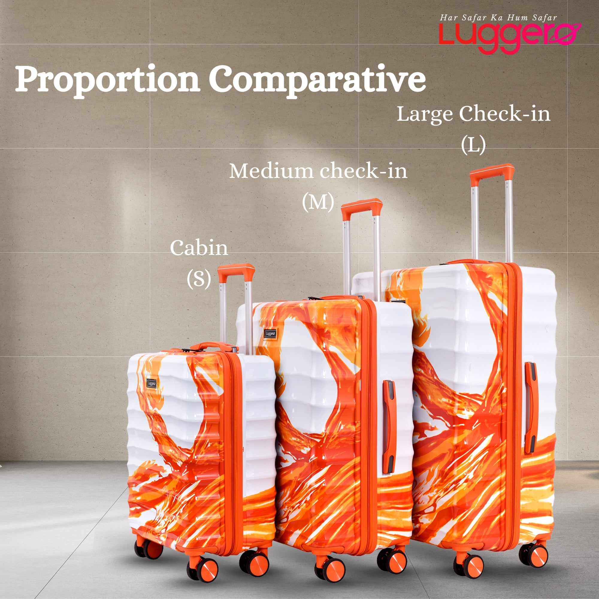AURA ORANGE Light Weight & Durable Polycarbonate Hard Luggage