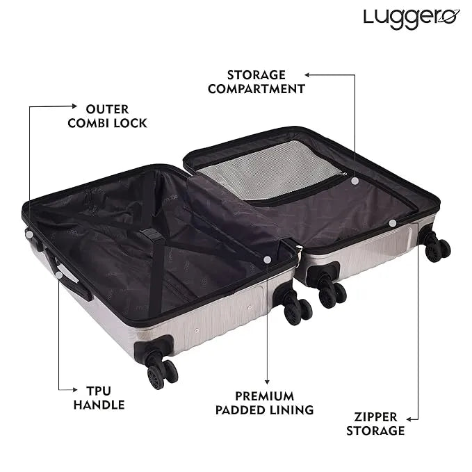 Luggero Film Classic Solid Light weight Luggage Silver