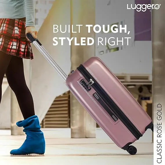 Luggero Classic Solid Light weight Luggage Rose Gold