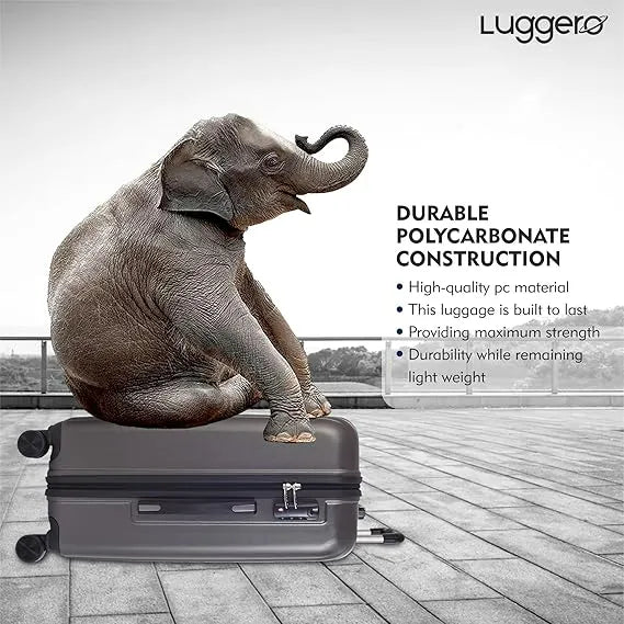 Luggero Classic Solid Light weight Luggage Dark Grey-L+M