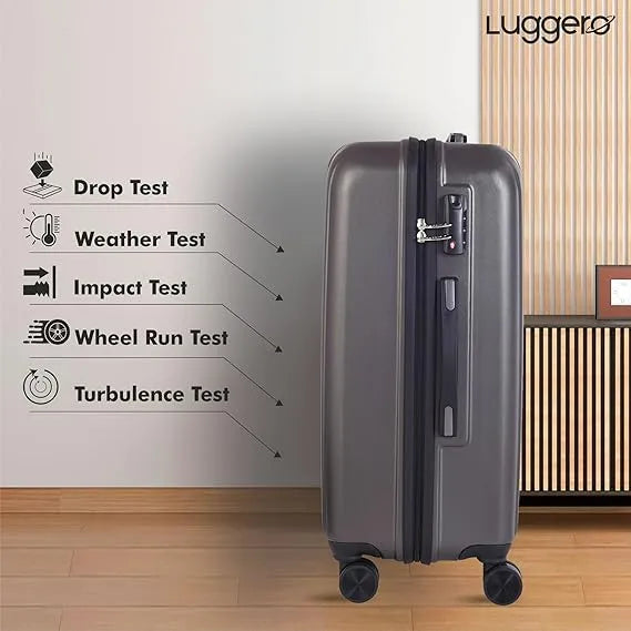 Luggero Classic Solid Light weight Luggage Dark Grey-L+M