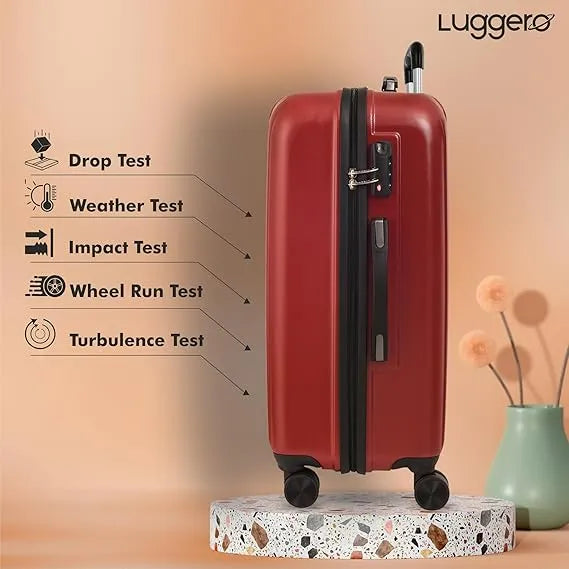 Luggero Classic Solid Light weight Luggage Chilli Red