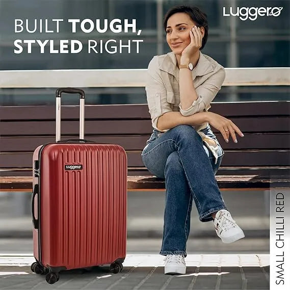 Luggero Classic Solid Light weight Luggage Chilli Red