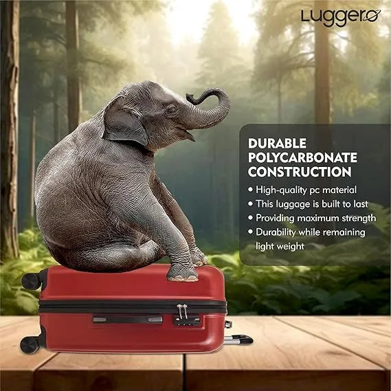 Luggero Classic Solid Light weight Luggage Chilli Red