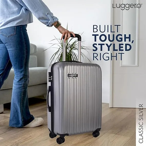 Luggero Classic Solid Light weight Luggage Silver