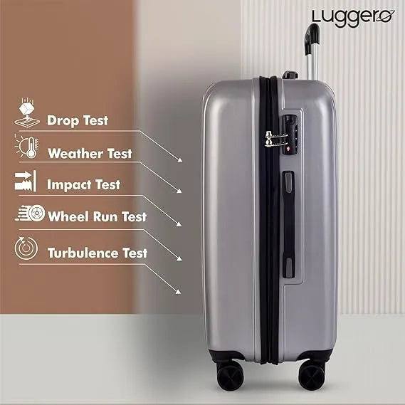 Luggero Classic Solid Light weight Luggage Silver