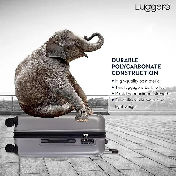 Luggero Classic Solid Light weight Luggage Silver