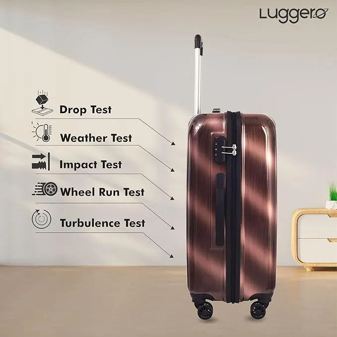 Luggero Film Classic Solid Light weight Luggage Brush Rose-L+M+S