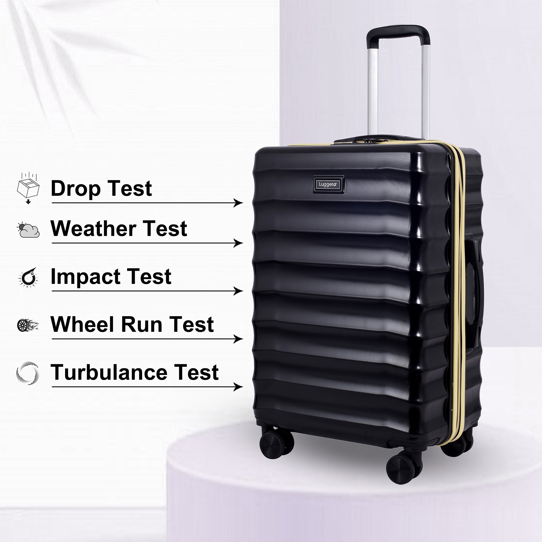 BONVOYAGE BLACK Light Weight & Durable Polycarbonate Hard Luggage