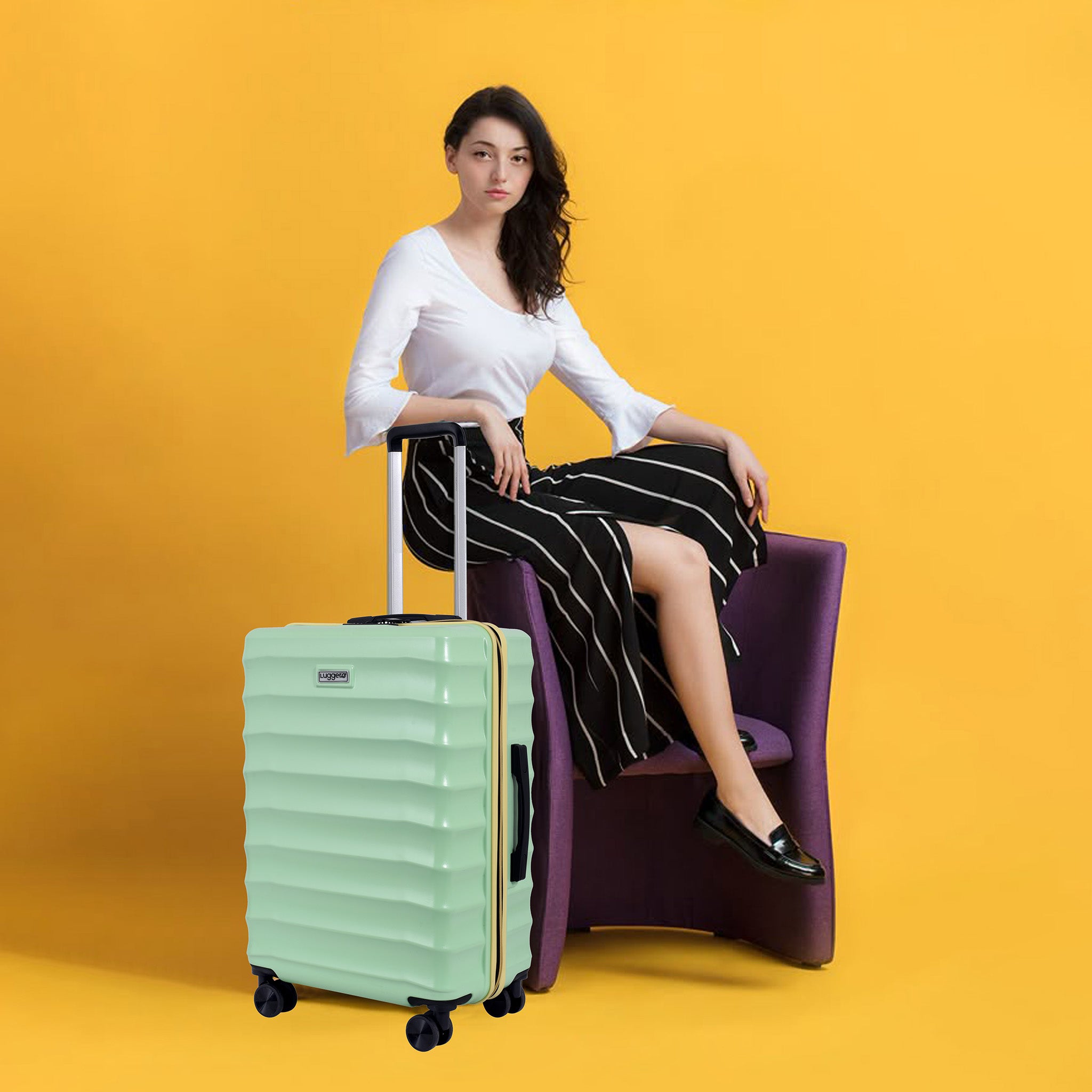 BONVOYAGE GREEN Light Weight & Durable Polycarbonate Hard Luggage