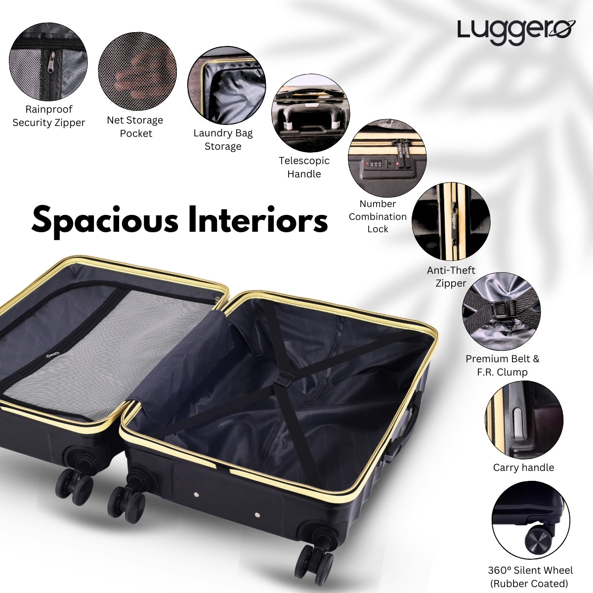 BONVOYAGE BLACK Light Weight & Durable Polycarbonate Hard Luggage