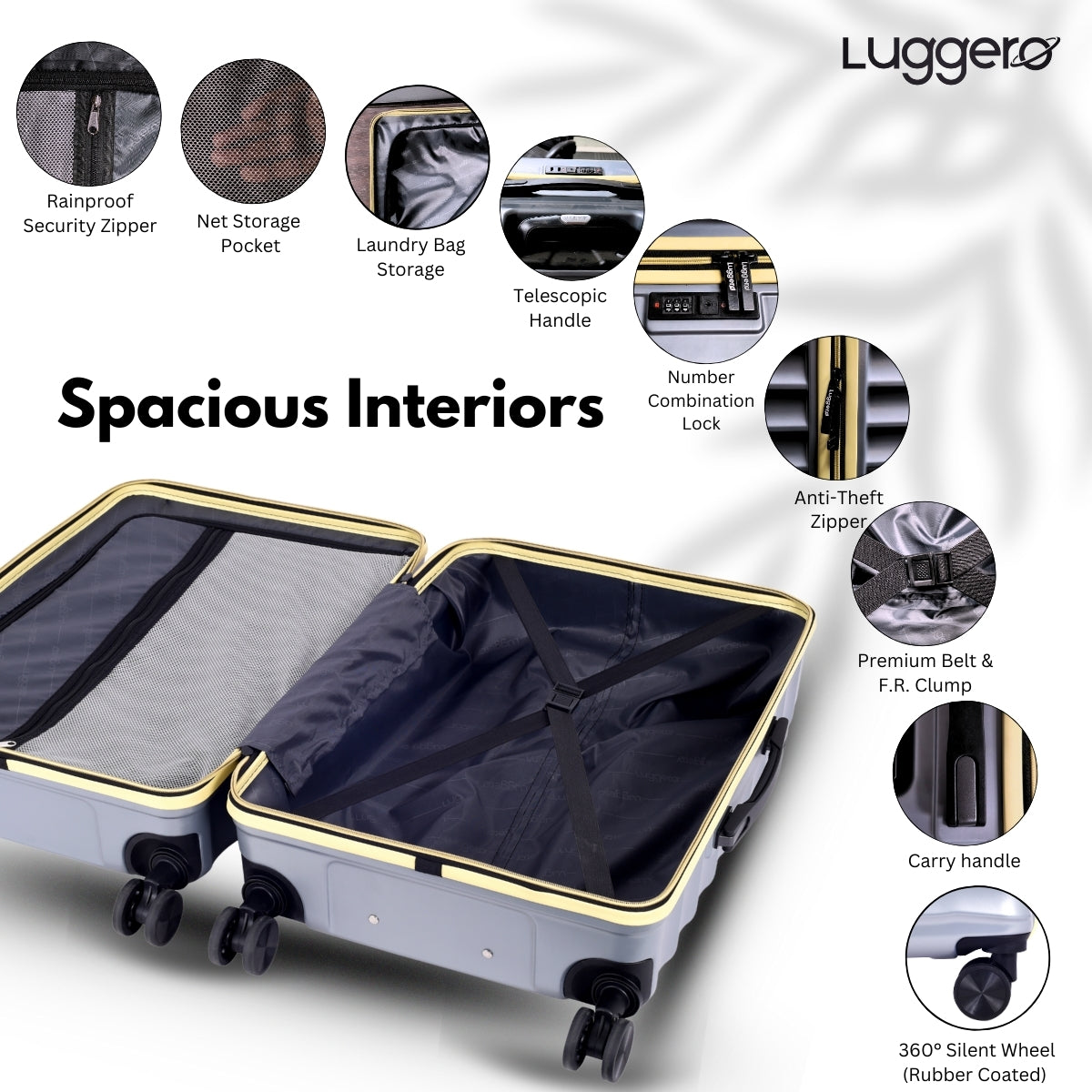 BONVOYAGE SILVER Light Weight & Durable Polycarbonate Hard Luggage