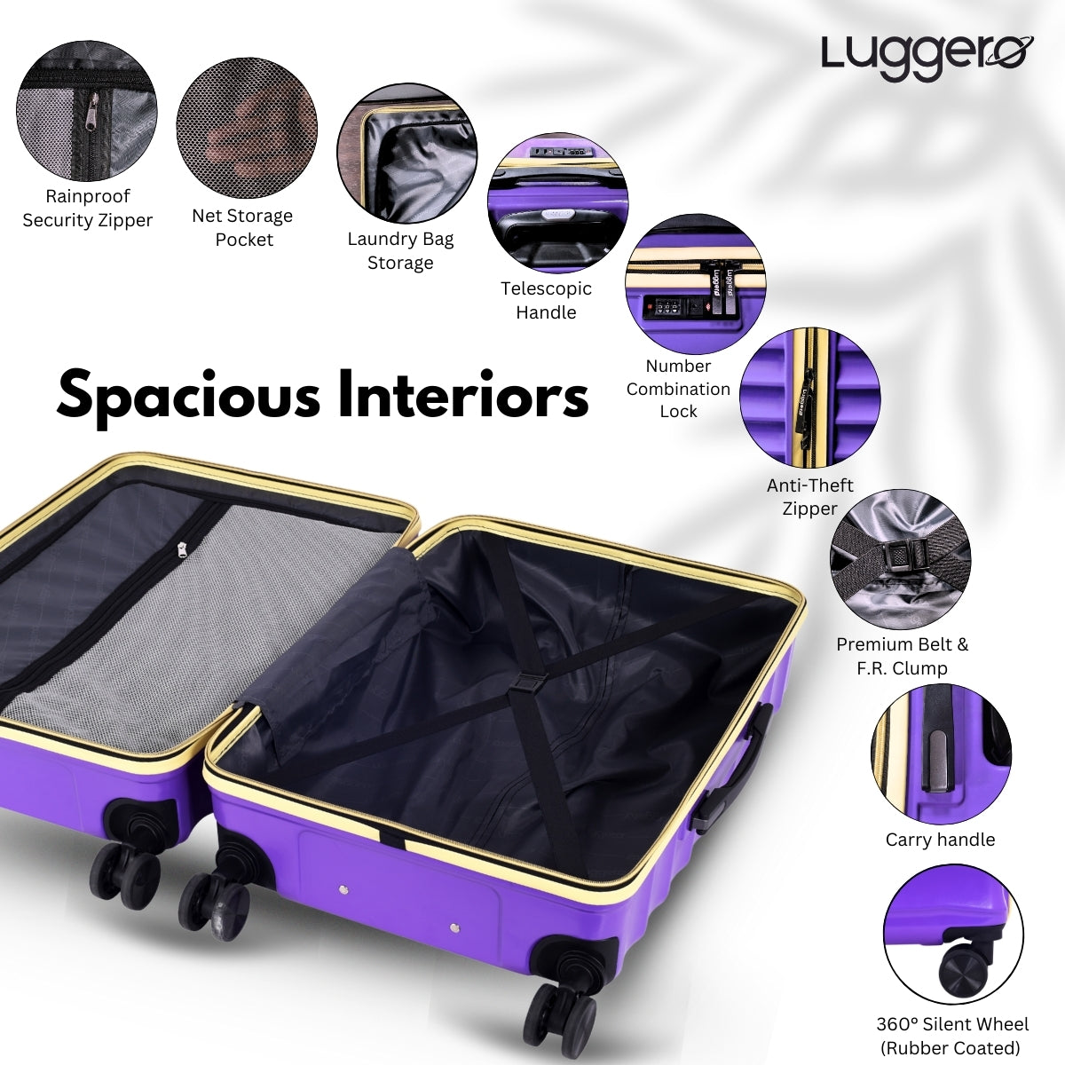 BONVOYAGE PURPLE Light Weight & Durable Polycarbonate Hard Luggage