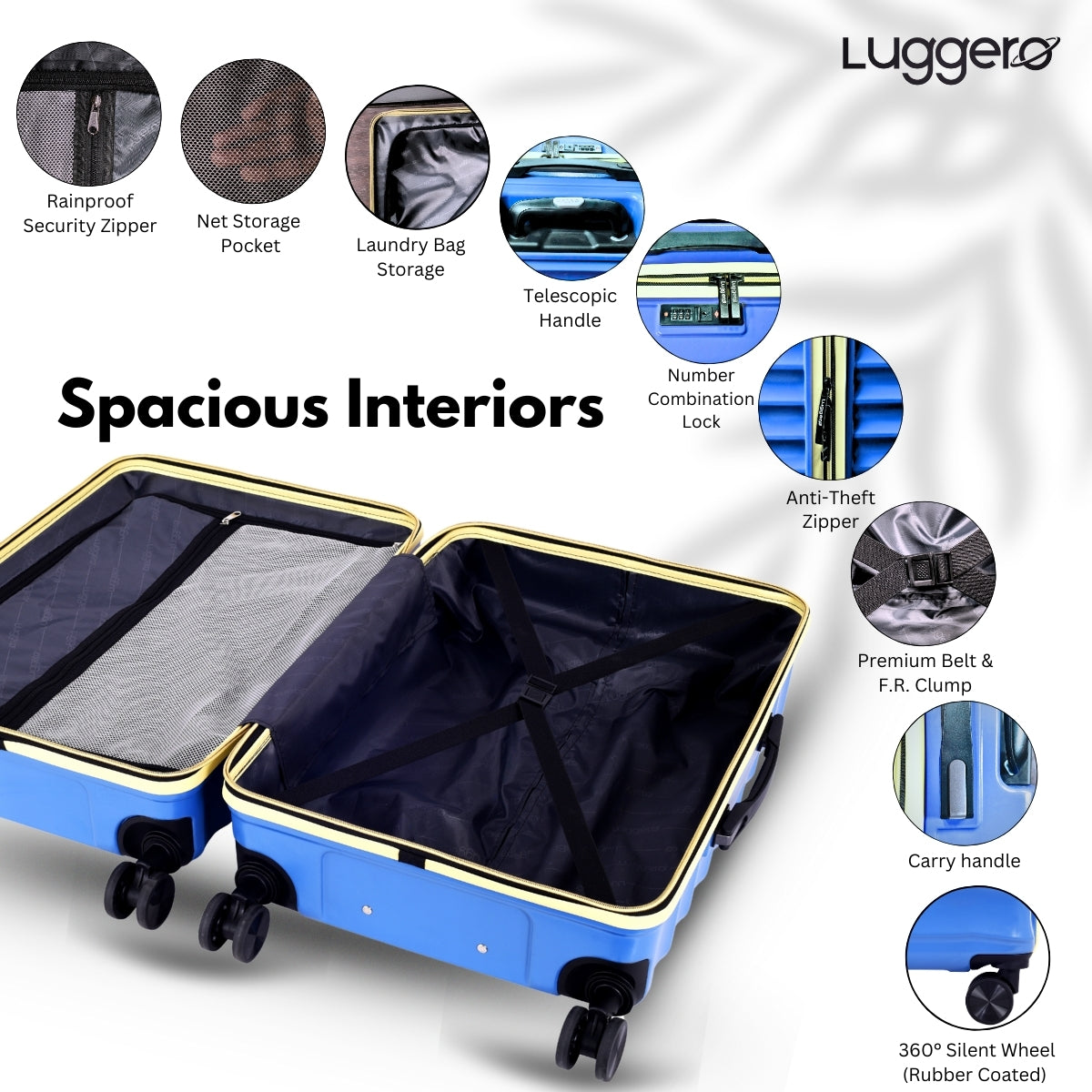 BONVOYAGE BLUE Light Weight & Durable Polycarbonate Hard Luggage