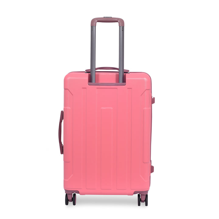 Luggero Candy Solid Light weight Luggage -B-Pink-L+M