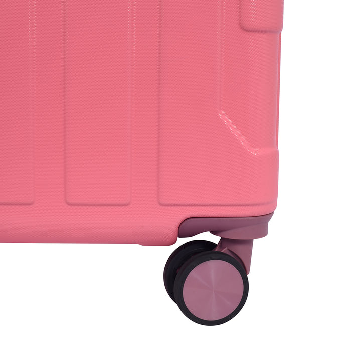 Luggero Candy Solid Light weight Luggage -B-Pink-L+S