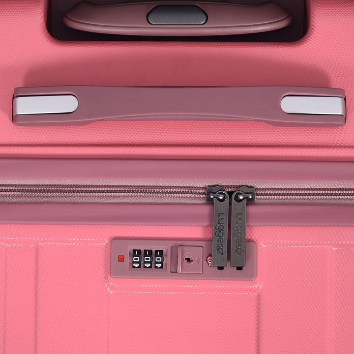 Luggero Candy Solid Light weight Luggage -B-Pink-L+M+S