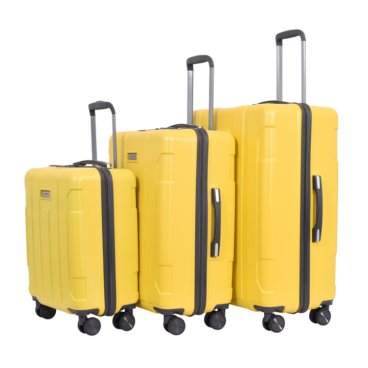 Luggero Candy Solid Light weight Luggage Yellow-L+M+S