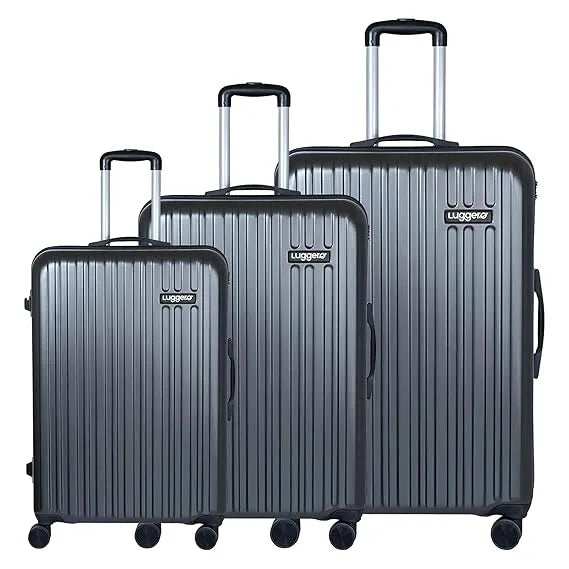 Luggero Classic Solid Light weight Luggage Dark Grey-L+M+S