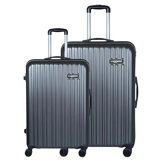 Luggero Classic Solid Light weight Luggage Dark Grey-L+M