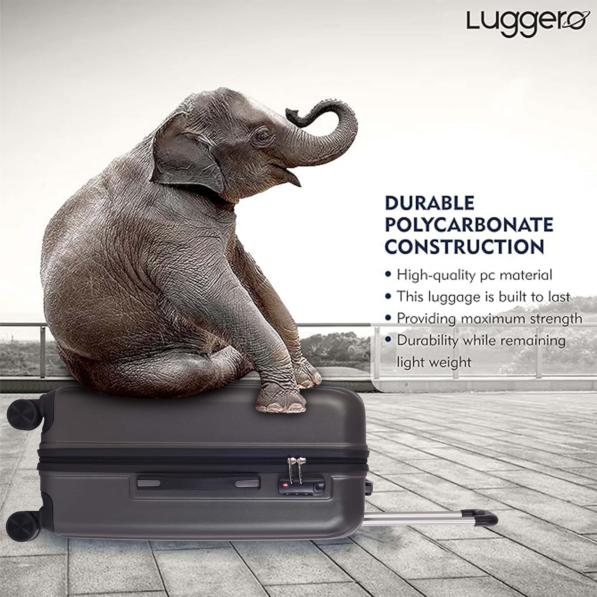 CLASSIC DARK GREY Light Weight & Durable Polycarbonate Hard Luggage