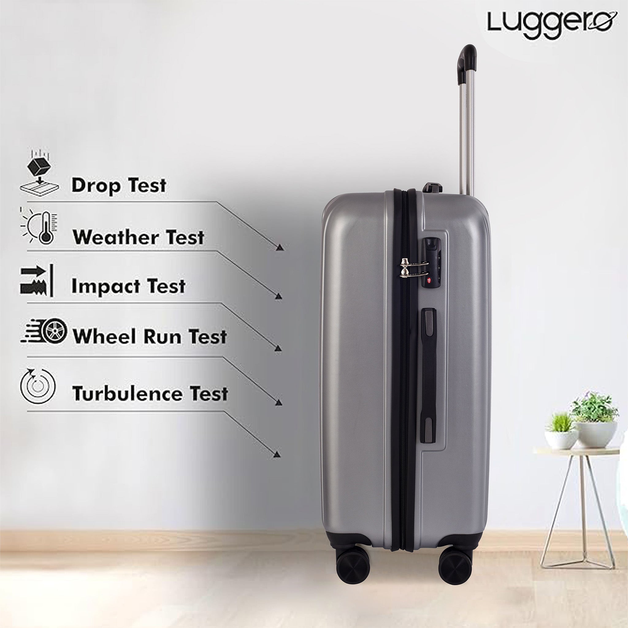CLASSIC SILVER Light Weight & Durable Polycarbonate Hard Luggage