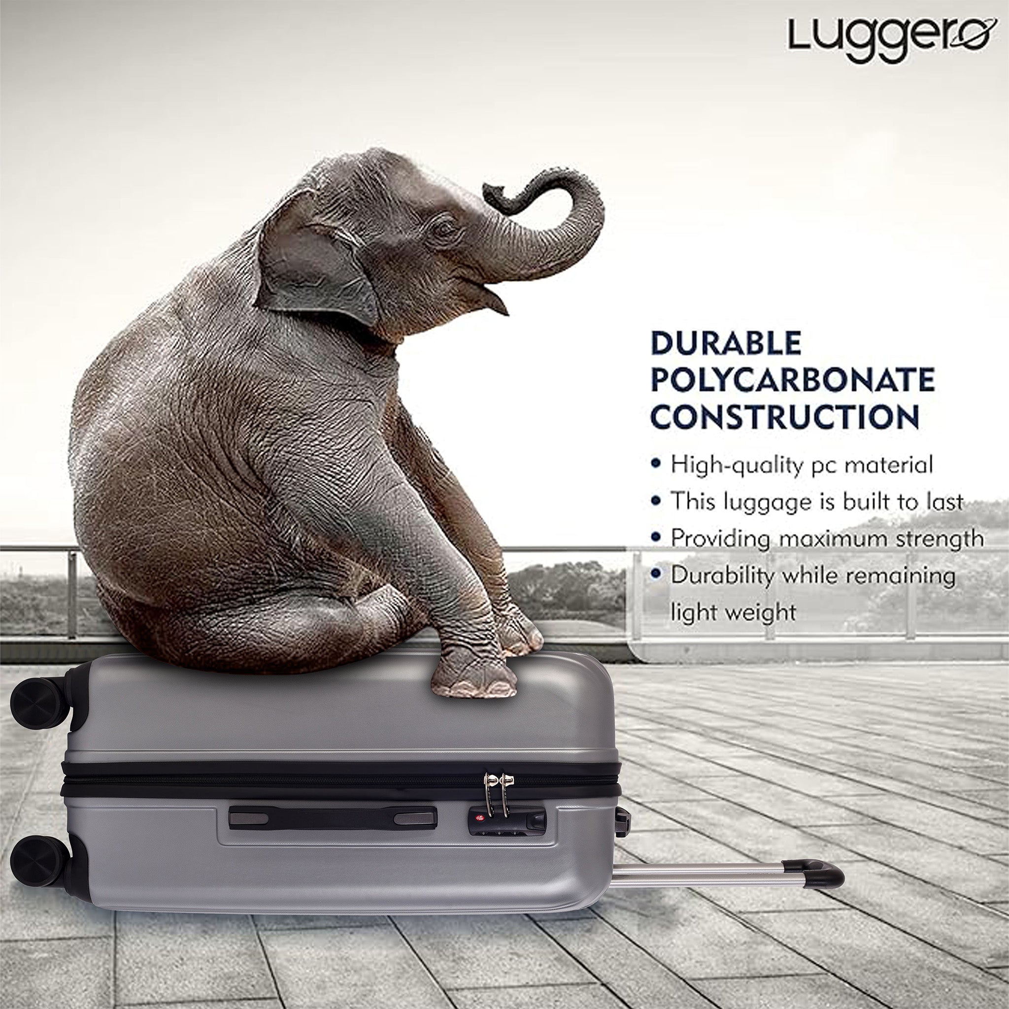 CLASSIC SILVER Light Weight & Durable Polycarbonate Hard Luggage