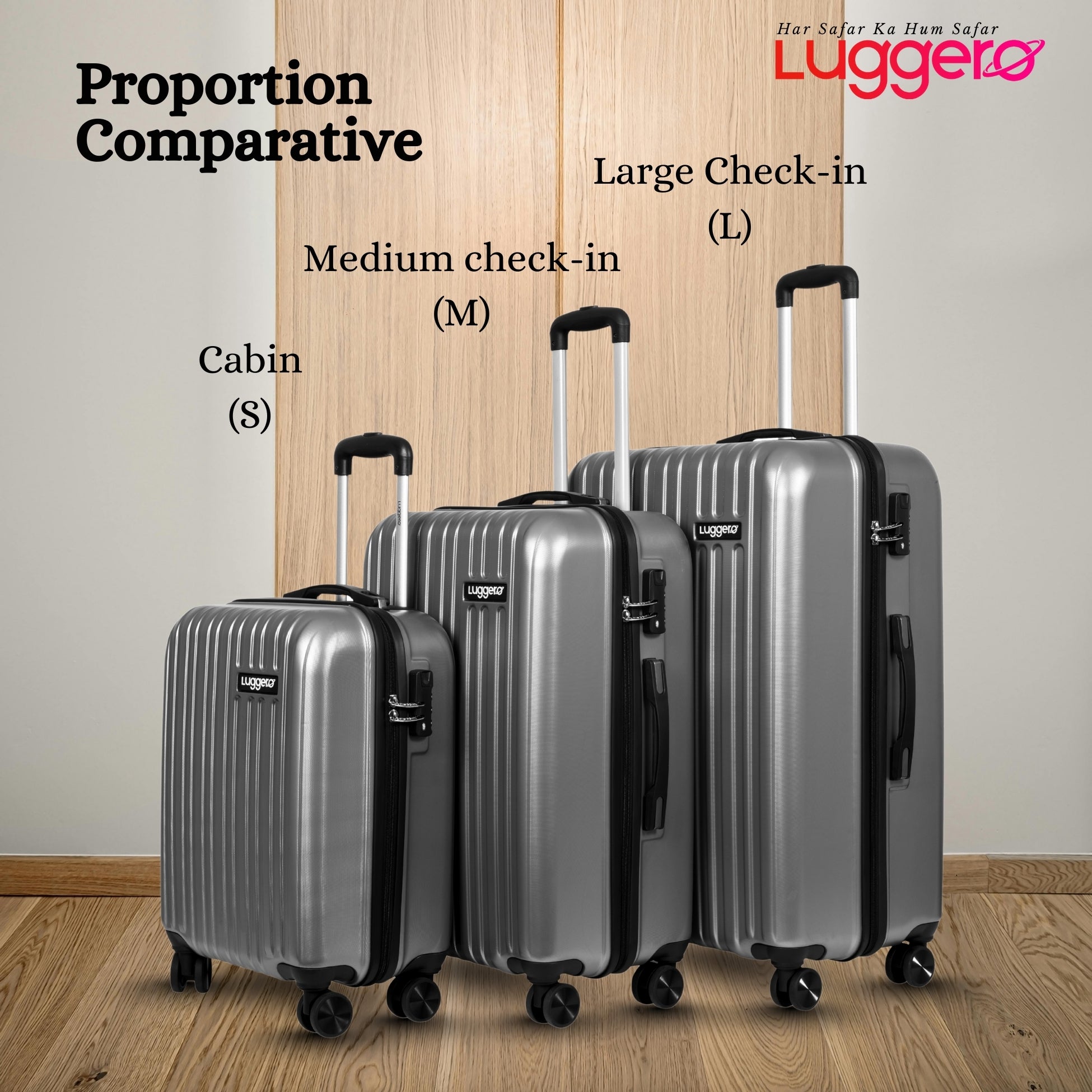 CLASSIC SILVER Light Weight & Durable Polycarbonate Hard Luggage