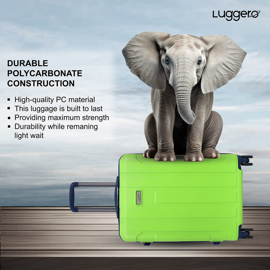 Luggero Candy Solid Light weight Luggage -FL-Green