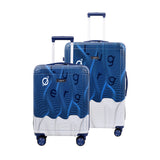 Fuzzy Blue Hard Trolley Bag
