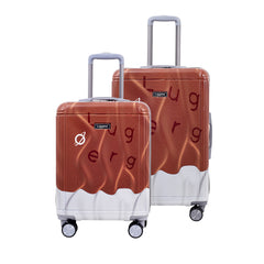 Fuzzy Brown Hard Trolley Bag