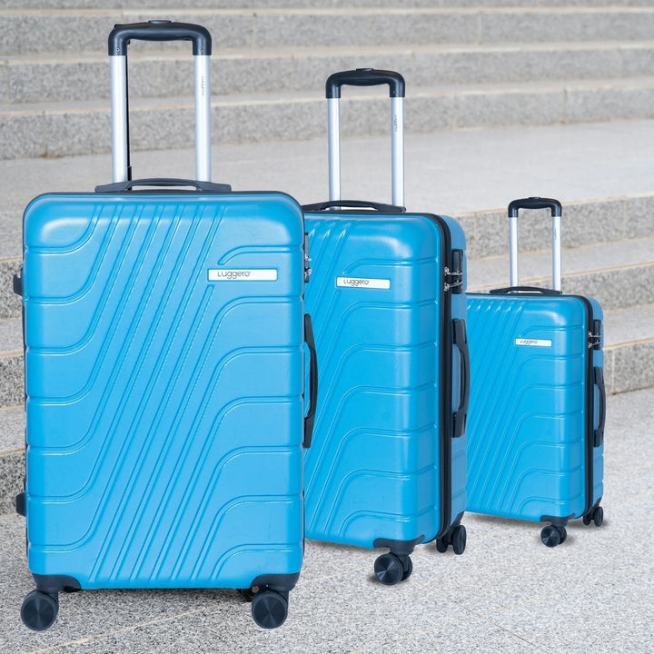 Luggero Eternal Solid Light weight Luggage Sky Blue