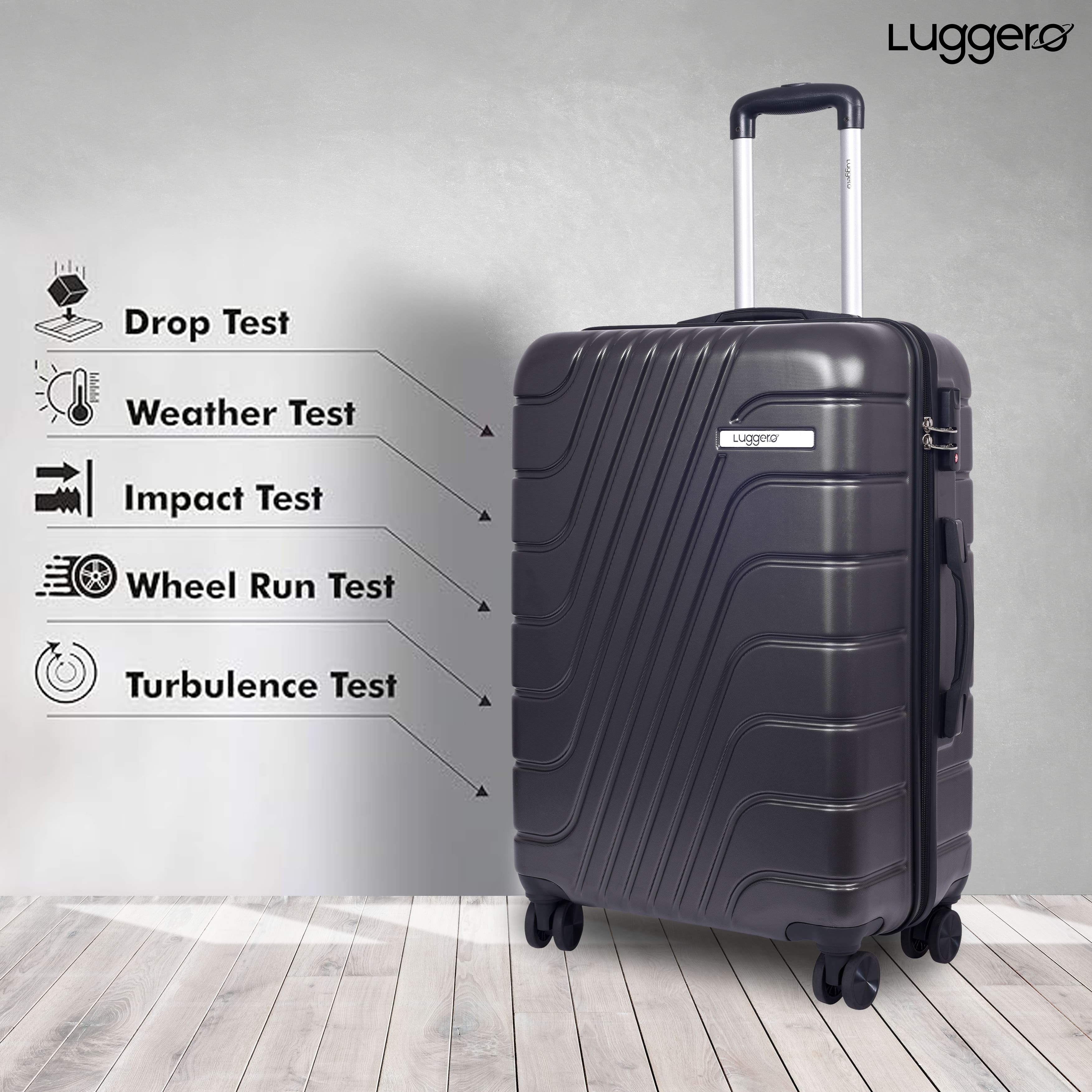 ETERNAL DARK GREY Light Weight & Durable Polycarbonate Hard Luggage