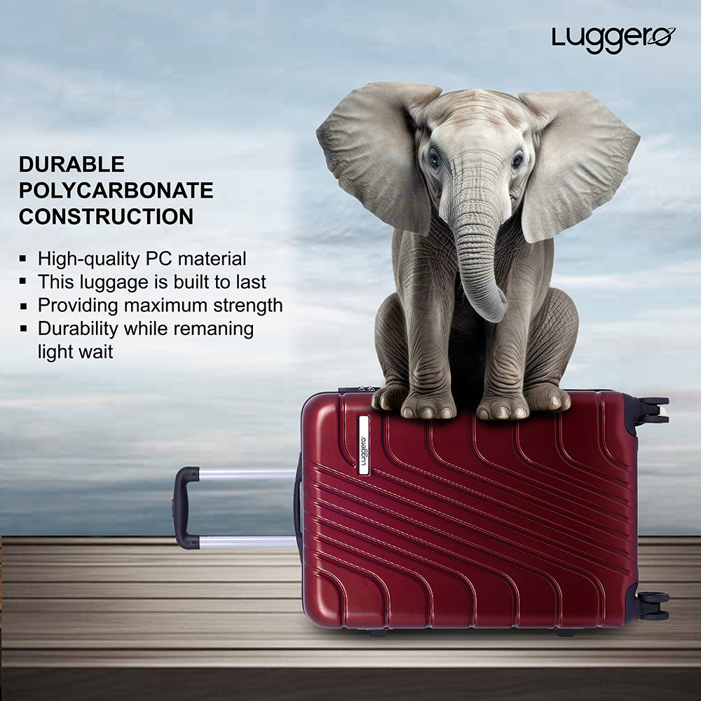 ETERNAL DEEP RED Light Weight & Durable Polycarbonate Hard Luggage