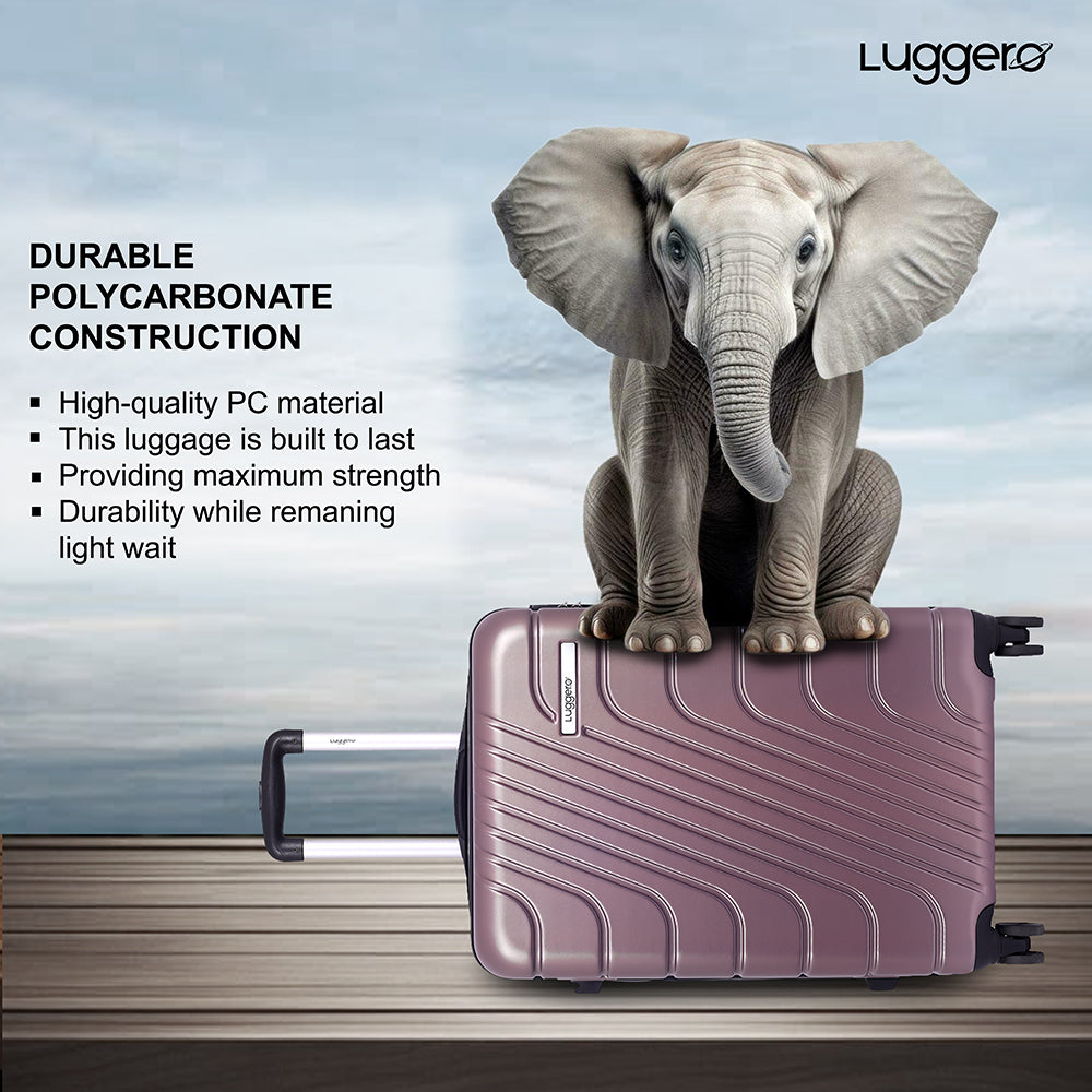 Luggero Eternal Solid Light weight Luggage Rose Gold