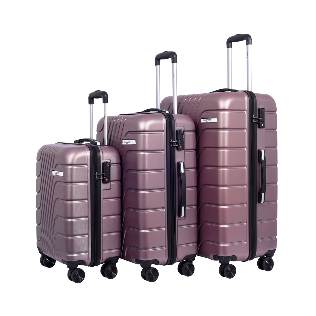 Luggero Eternal Solid Light weight Luggage Rose Gold-L+M+S