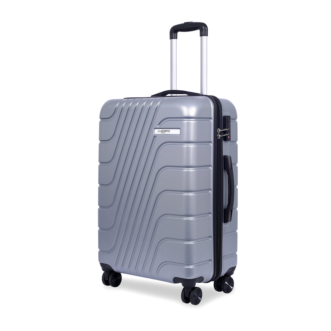 Luggero Eternal Solid Light weight Luggage Silver-L+M