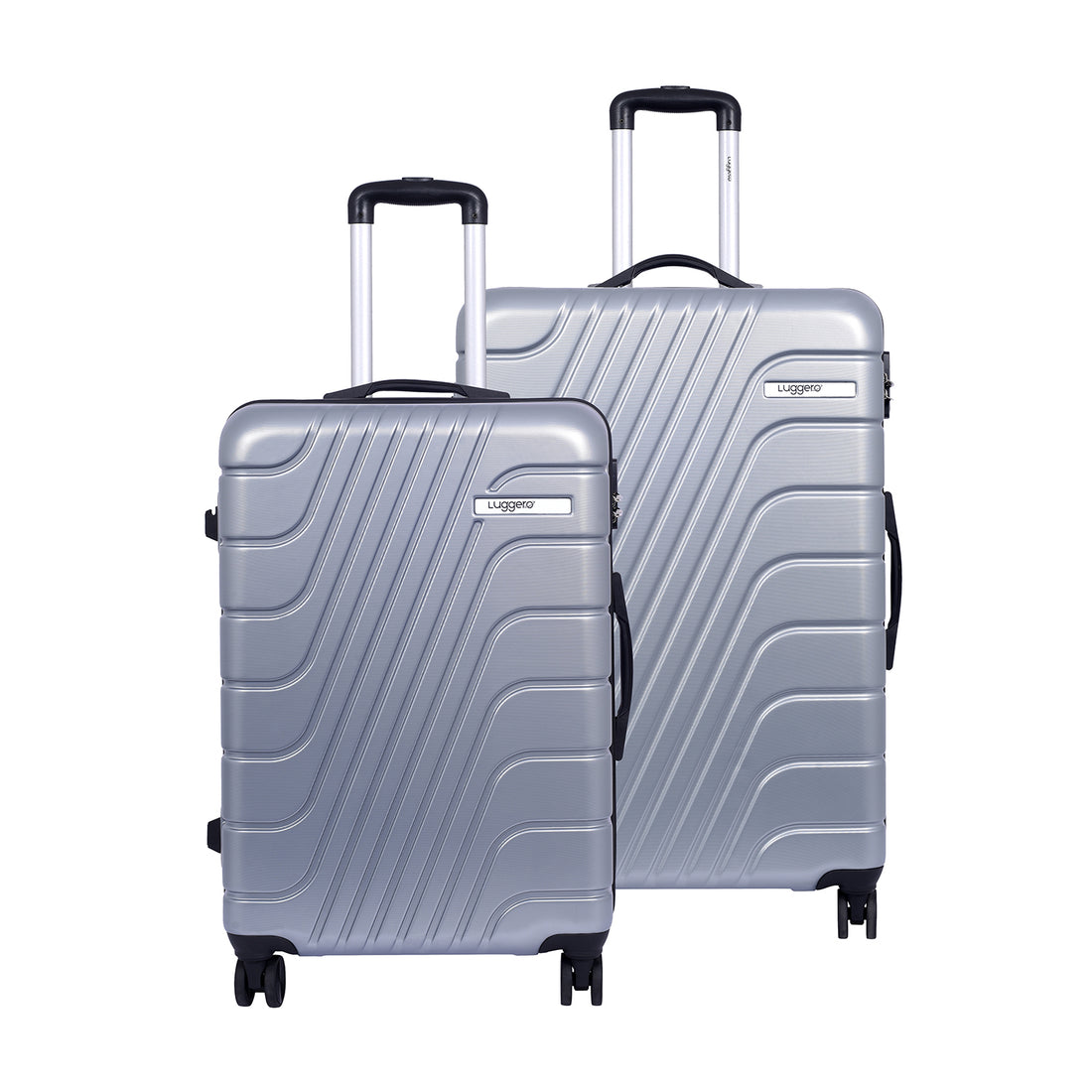 Luggero Eternal Solid Light weight Luggage Silver-L+M