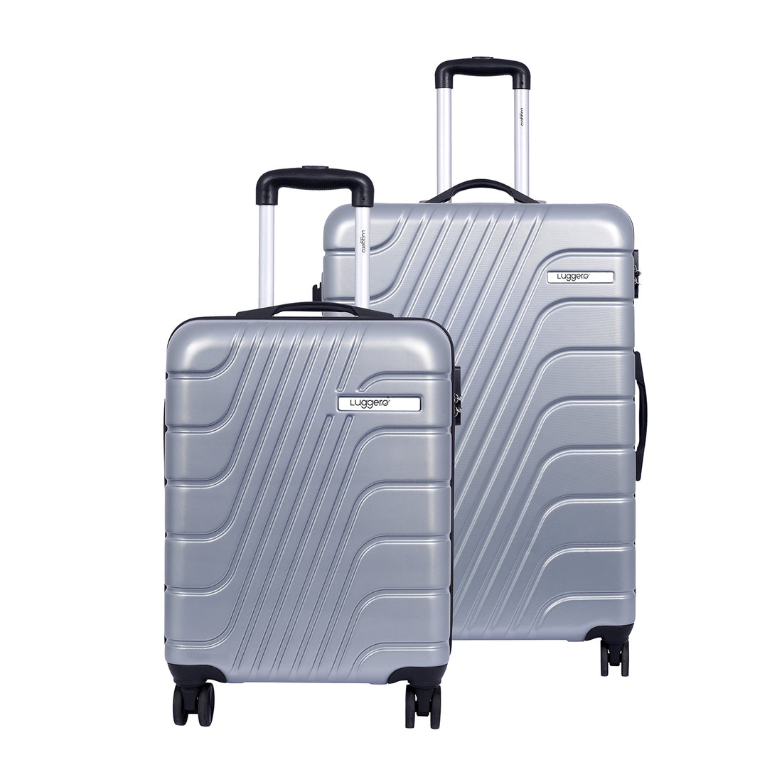 Luggero Eternal Solid Light weight Luggage Silver-L+S