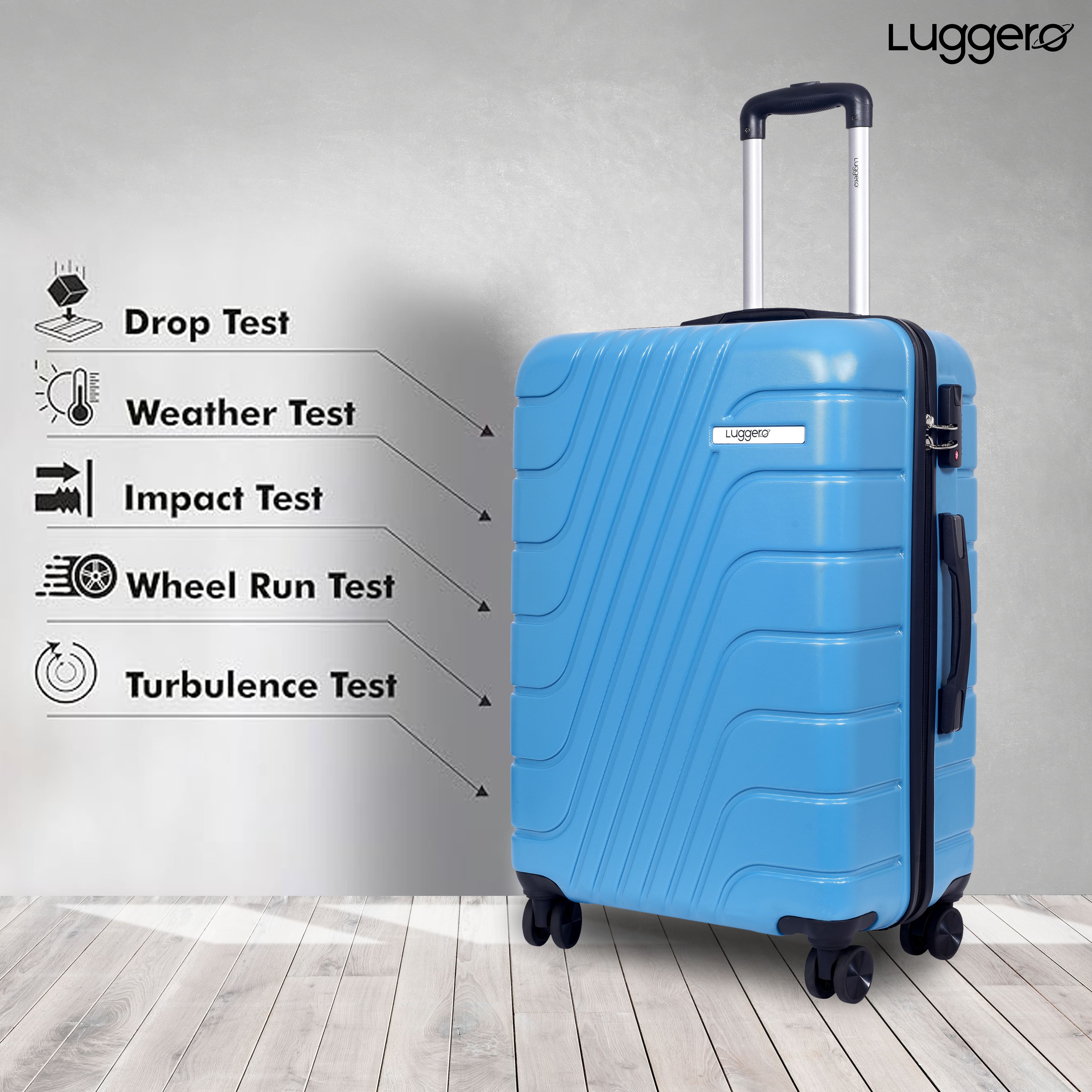 ETERNAL SKY BLUE Light Weight & Durable Polycarbonate Hard Luggage