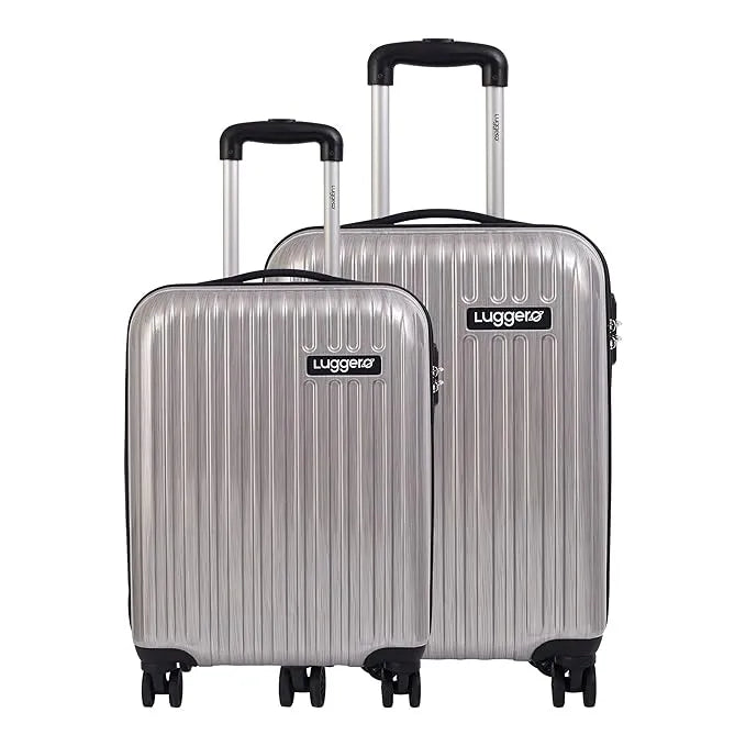 Luggero Film Classic Solid Light weight Luggage Silver-L+M