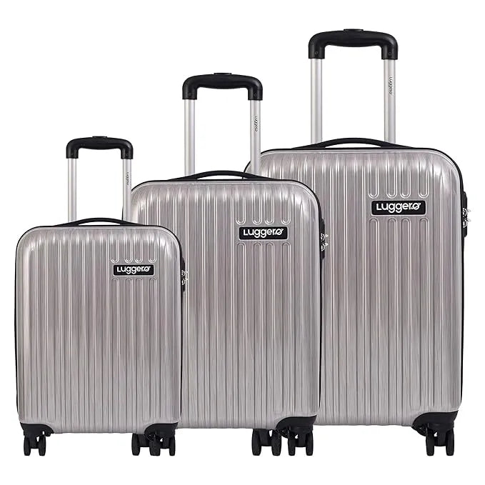 Luggero Film Classic Solid Light weight Luggage Silver-L+M+S